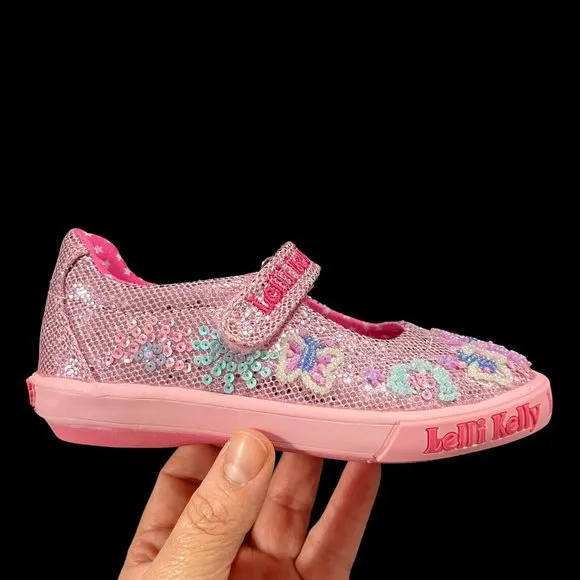 Lelli Kelly Mary Jane Toddler Girls Fashion Glitter Shoes Size 9 Pink Multicolor