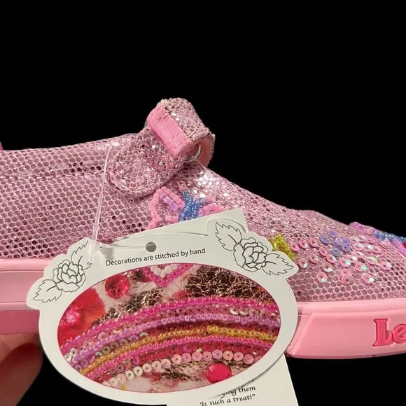 Lelli Kelly Mary Jane Toddler Girls Fashion Glitter Shoes Size 9 Pink Multicolor