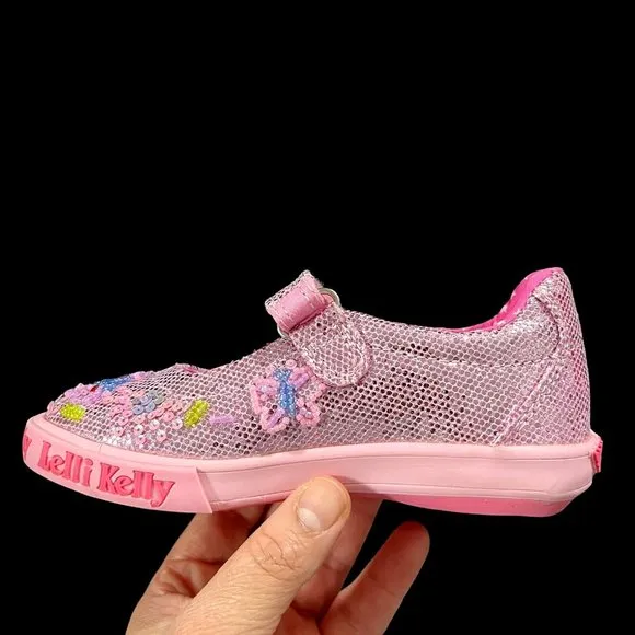 Lelli Kelly Mary Jane Toddler Girls Fashion Glitter Shoes Size 9 Pink Multicolor
