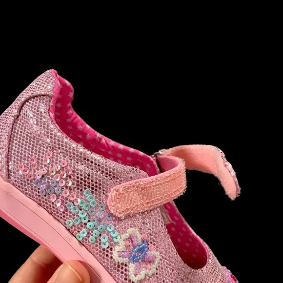 Lelli Kelly Mary Jane Toddler Girls Fashion Glitter Shoes Size 9 Pink Multicolor