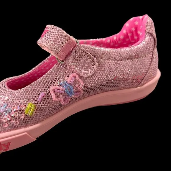 Lelli Kelly Mary Jane Toddler Girls Fashion Glitter Shoes Size 9 Pink Multicolor
