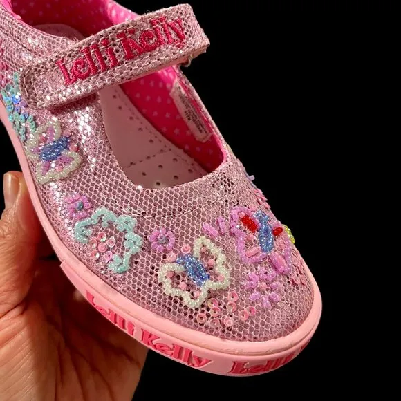 Lelli Kelly Mary Jane Toddler Girls Fashion Glitter Shoes Size 9 Pink Multicolor