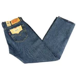 Levi's 501 Original Button Fly Navy Blue Denim Jeans Men's Sizes 32x32 - 38x32