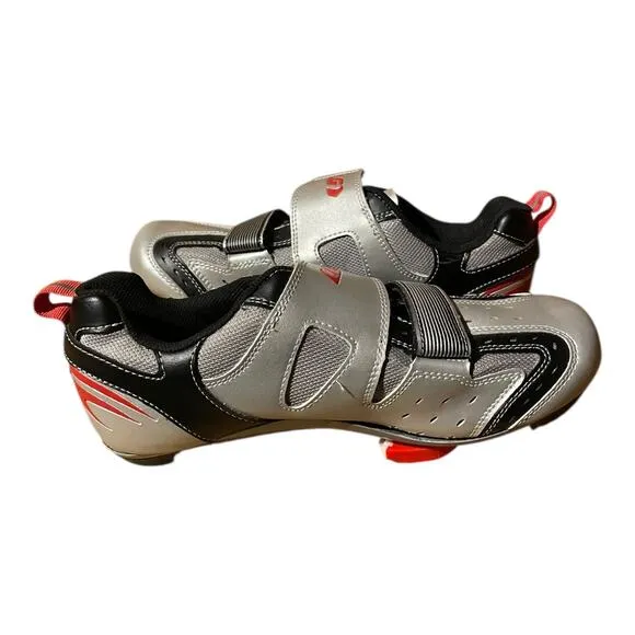 LG Louis Graneau Mount Royal ERGO Air Road Cycling Shoe Size 7 Silver Red