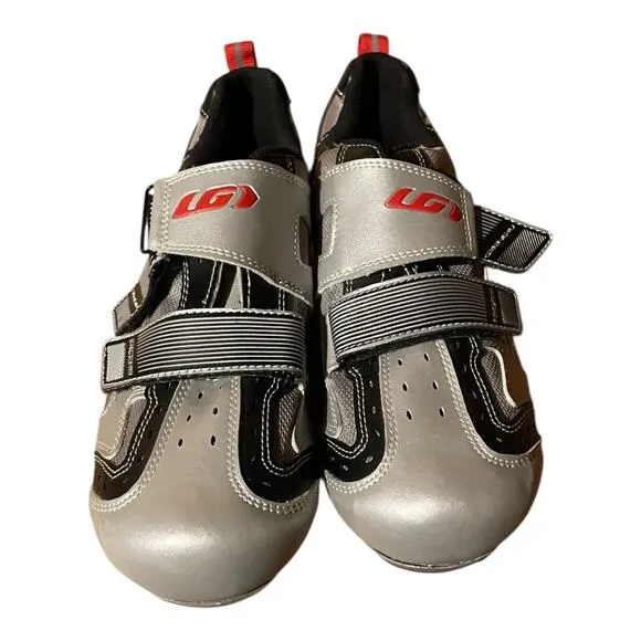 LG Louis Graneau Mount Royal ERGO Air Road Cycling Shoe Size 7 Silver Red