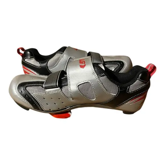 LG Louis Graneau Mount Royal ERGO Air Road Cycling Shoe Size 7 Silver Red
