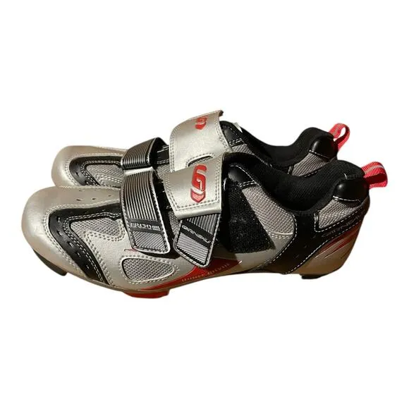 LG Louis Graneau Mount Royal ERGO Air Road Cycling Shoe Size 7 Silver Red