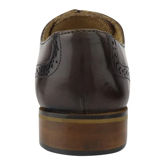 LIBERTYZENO Mens Brown Leather Oxford Style Dress Shoes