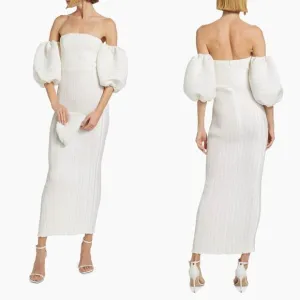 L'Idée Bridal Sirene Puff-Sleeve Gown Size US6 $475