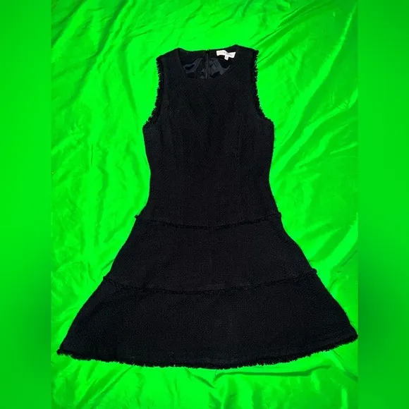 Likely Elegant Black Sleeveless Tweed Mini Dress size 0