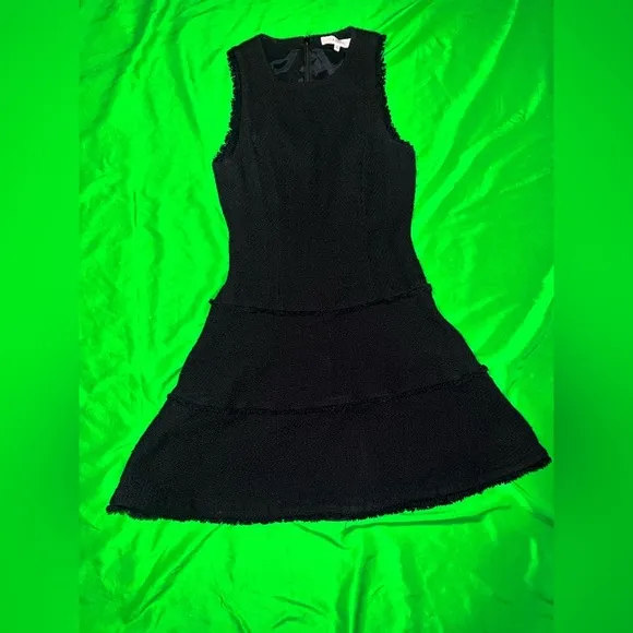Likely Elegant Black Sleeveless Tweed Mini Dress size 0
