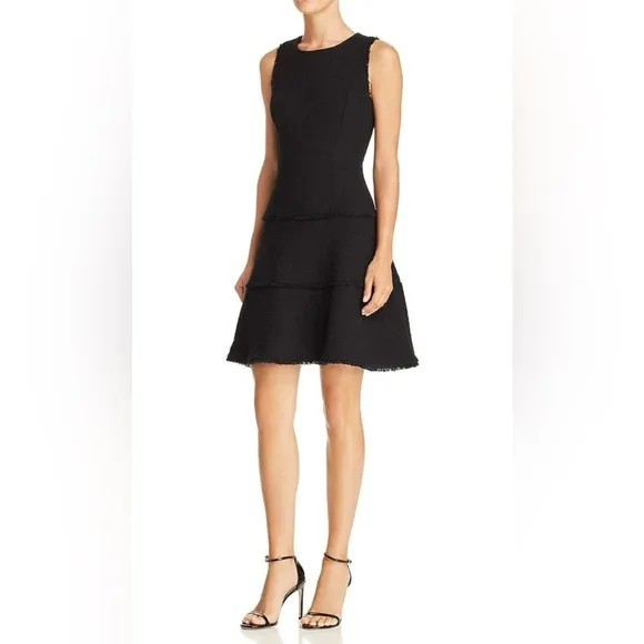 Likely Elegant Black Sleeveless Tweed Mini Dress size 0