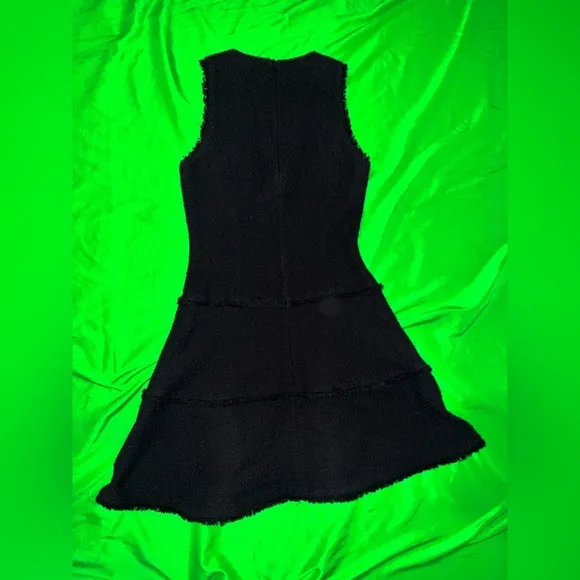 Likely Elegant Black Sleeveless Tweed Mini Dress size 0