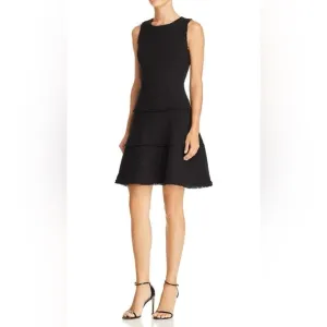 Likely Elegant Black Sleeveless Tweed Mini Dress size 0