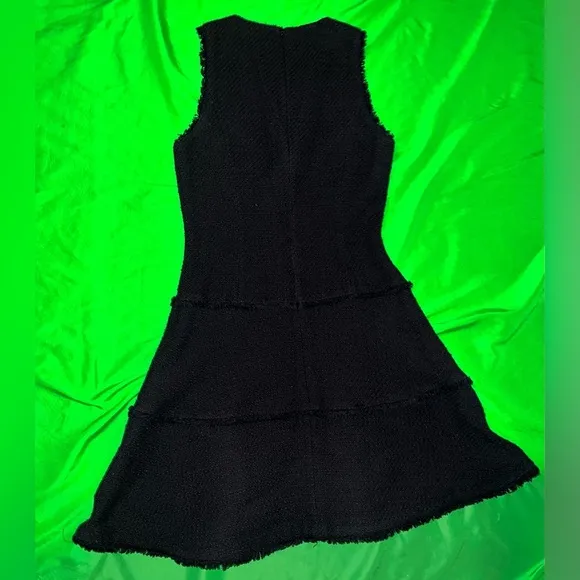 Likely Elegant Black Sleeveless Tweed Mini Dress size 0