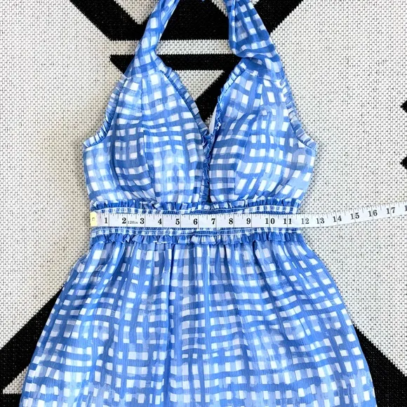 Lilly Pulitzer Cailee Halter Tiered Mini Dress in Bennet Blue Feeling Beachy XS