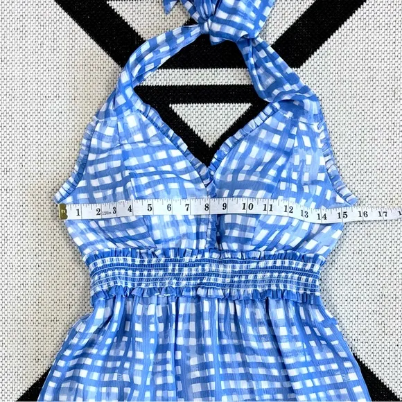 Lilly Pulitzer Cailee Halter Tiered Mini Dress in Bennet Blue Feeling Beachy XS
