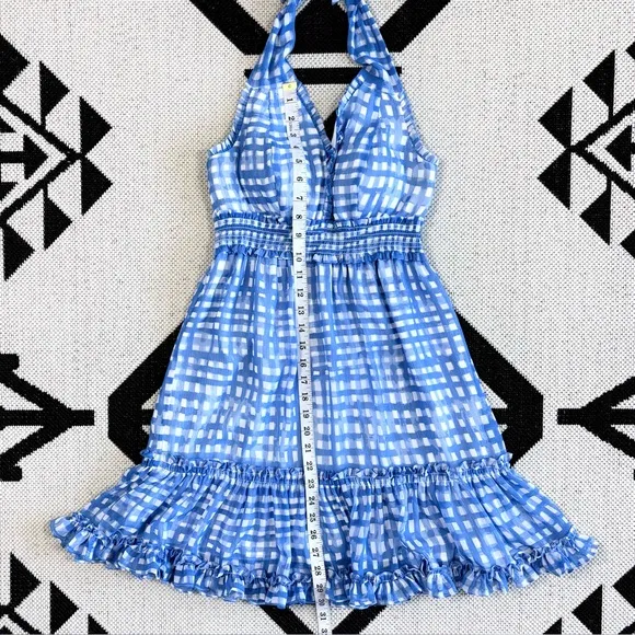 Lilly Pulitzer Cailee Halter Tiered Mini Dress in Bennet Blue Feeling Beachy XS