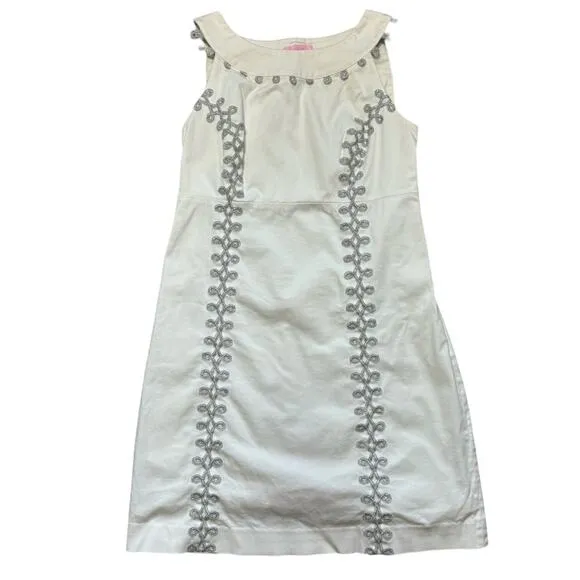 Lilly Pulitzer Sleeveless Sheath Dress with Silver Trimming