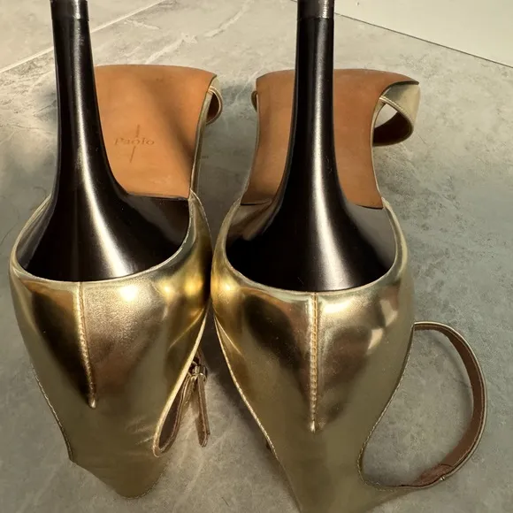 LINEA PAOLO GOLD heels sandals leather Strappy stilettos women’s 13 Nordstrom