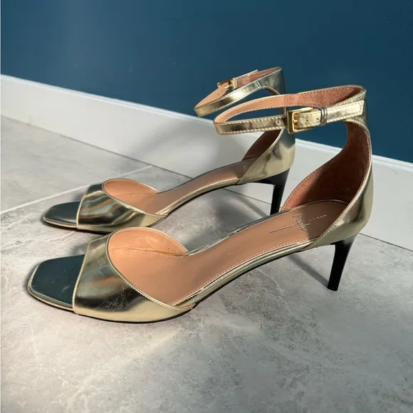 LINEA PAOLO GOLD heels sandals leather Strappy stilettos women’s 13 Nordstrom