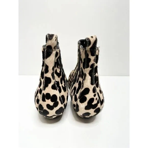 Linea Paolo Shoes 6.5 Anthro Leopard Printed Calf Hair Point Toe Ankle Booties