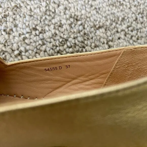 LK Bennett Talia Espadrilles Size 37 or 7 Gold Silver Metallic Leather Flatform