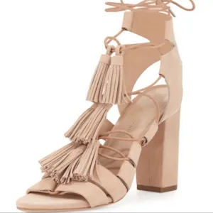 Loeffler Randall Luz Nude Suede Sandals Size 11