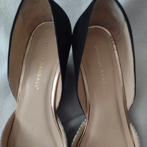 Loeffler Randall Rae D'Orsay Wedge Pump 8.5 Snakeskin Black Shoes