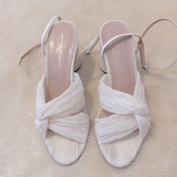 Loeffler Randall Reed Knotted Bow Heels in Ivory White - Size 10