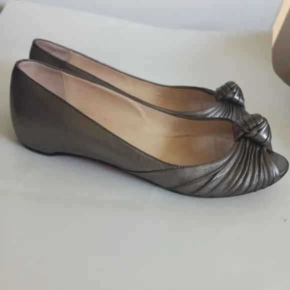 LOUBOUTIN   TURBAN METALLIC flats  OPEN TOE KNOT size 40.5
