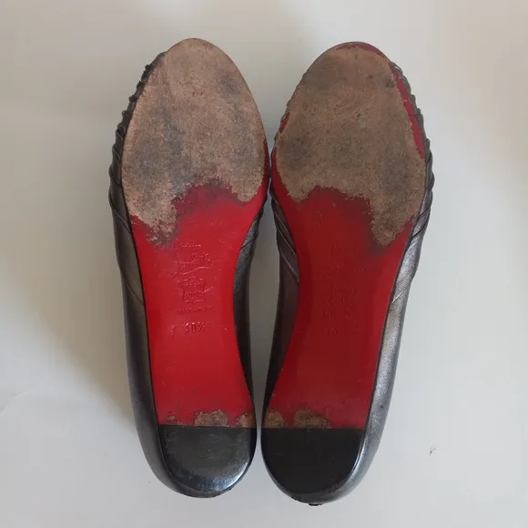 LOUBOUTIN   TURBAN METALLIC flats  OPEN TOE KNOT size 40.5