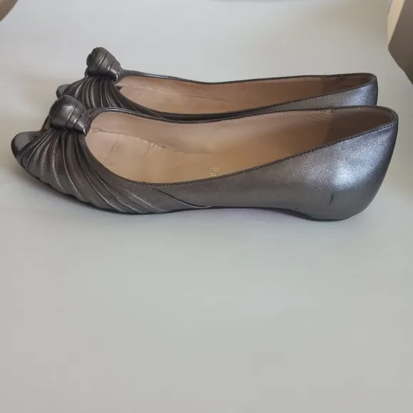 LOUBOUTIN   TURBAN METALLIC flats  OPEN TOE KNOT size 40.5