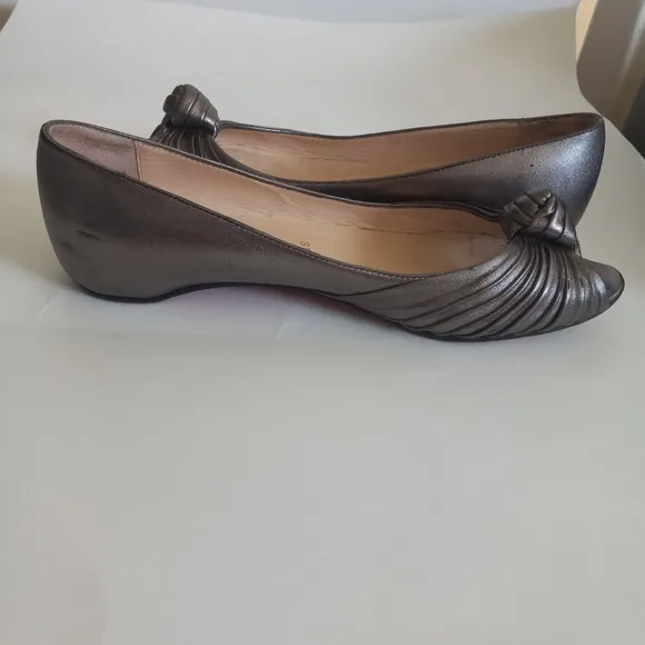 LOUBOUTIN   TURBAN METALLIC flats  OPEN TOE KNOT size 40.5