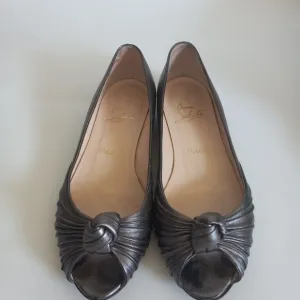 LOUBOUTIN   TURBAN METALLIC flats  OPEN TOE KNOT size 40.5