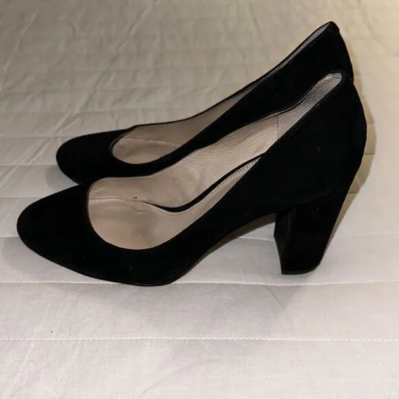 Louise et Cie 10M Black Suede Block Heel Shoes