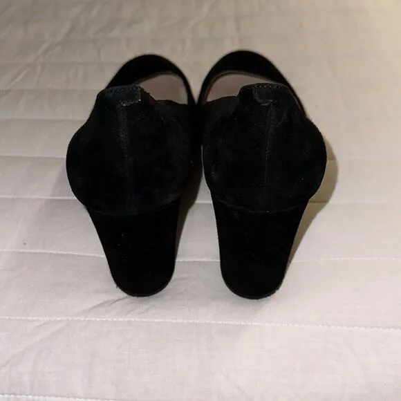Louise et Cie 10M Black Suede Block Heel Shoes