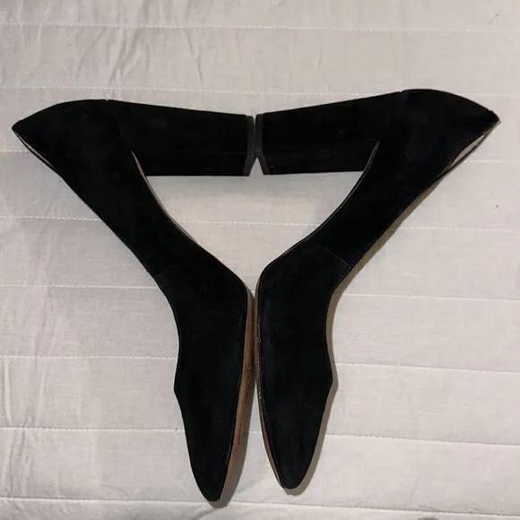 Louise et Cie 10M Black Suede Block Heel Shoes