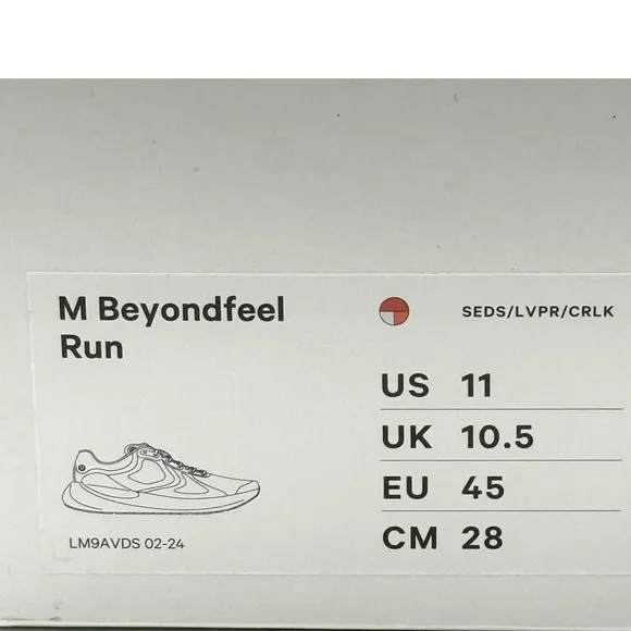 Lululemon Beyondfeel Run Shoes Men's 11 Sedona Sunset NWB Lightweight Athletic