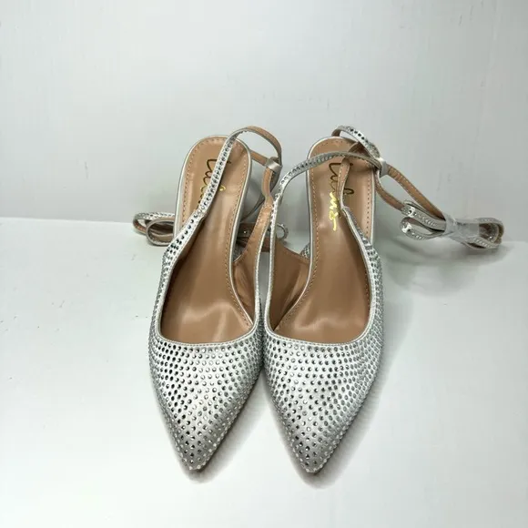 Lulus Kayka White Rhinestone‎ Lace-Up Pointed-Toe Pumps