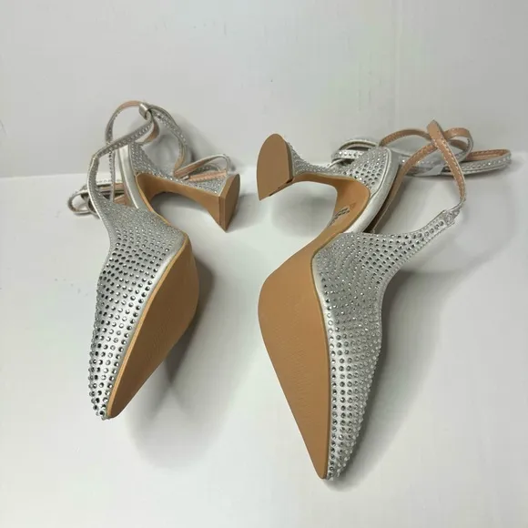Lulus Kayka White Rhinestone‎ Lace-Up Pointed-Toe Pumps