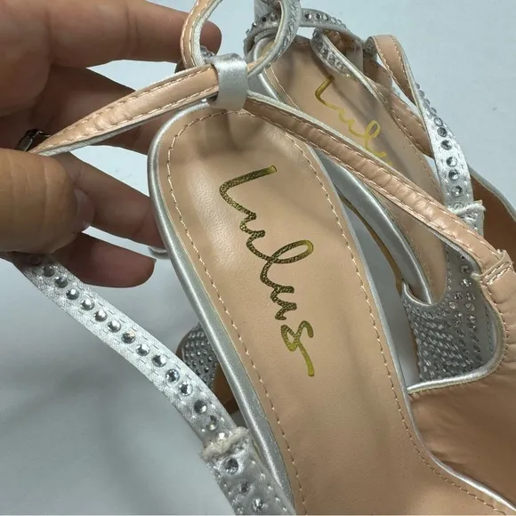 Lulus Kayka White Rhinestone‎ Lace-Up Pointed-Toe Pumps