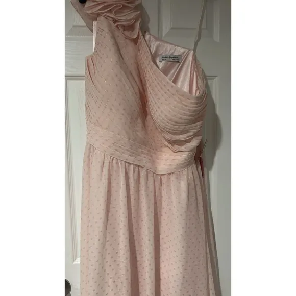 Mac Duggal Pink One-Shoulder Polka Dot Gown Size 20 NWT