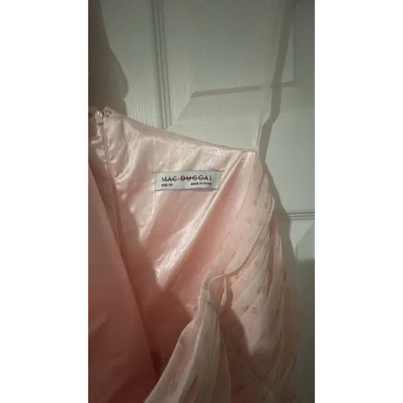 Mac Duggal Pink One-Shoulder Polka Dot Gown Size 20 NWT