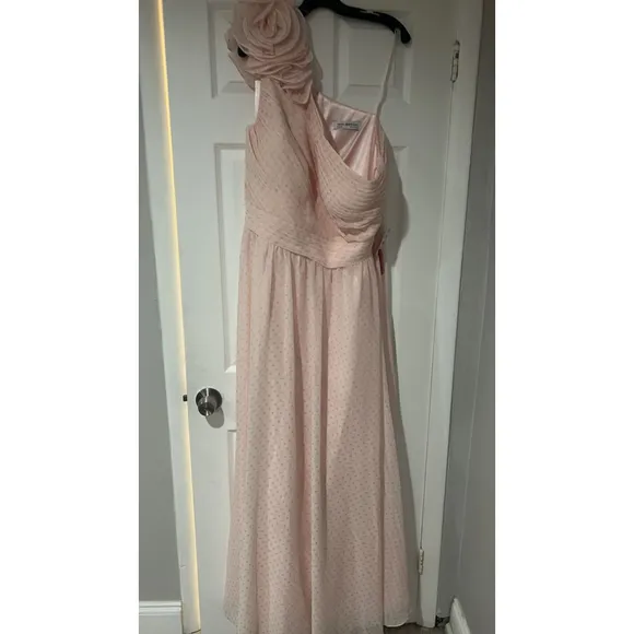 Mac Duggal Pink One-Shoulder Polka Dot Gown Size 20 NWT