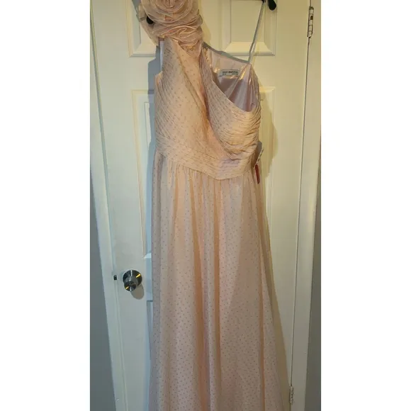 Mac Duggal Pink One-Shoulder Polka Dot Gown Size 20 NWT
