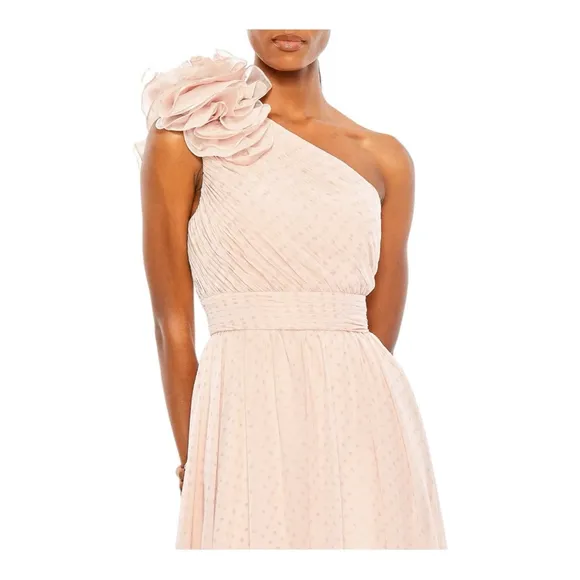 Mac Duggal Pink One-Shoulder Polka Dot Gown Size 20 NWT