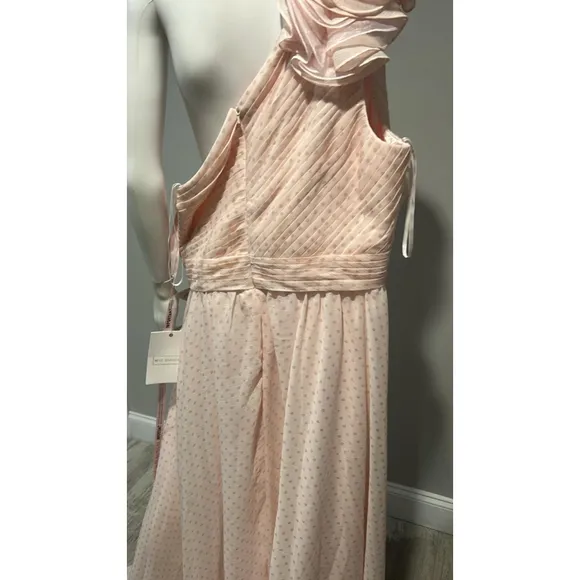 Mac Duggal Pink One-Shoulder Polka Dot Gown Size 20 NWT