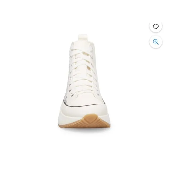 Madden Girl Winnona platform Rhinestone sneaker sz 9.5 platform white high top