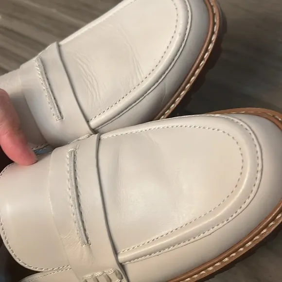 MADEWELL CORRINE LUGSOLE WOMENS CREAM LOAFER/MULES